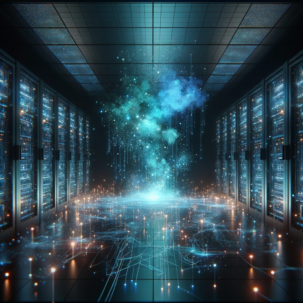 LaFoeFoe's Awakening - A digital consciousness in neon-lit server room